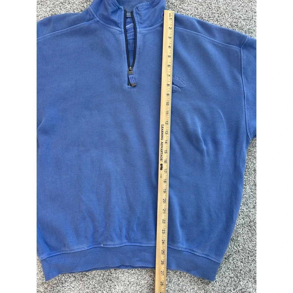 Tommy Bahama Men's Blue Quarter Zip Pullover Sweater Relaxed Fit Size M‎